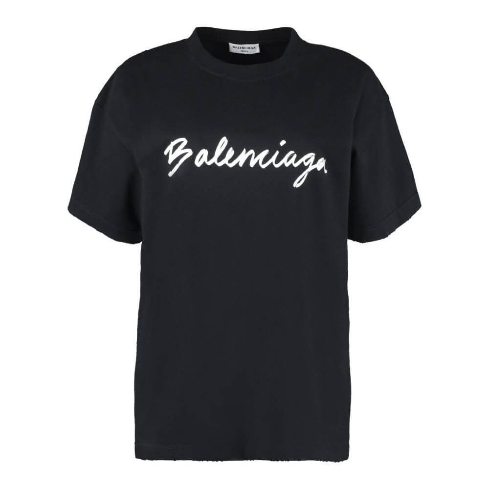 

Футболка Balenciaga Cotton Crew-Neck, черный