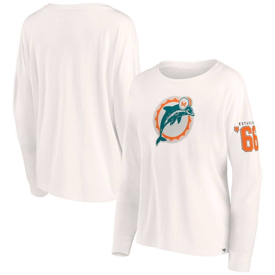 

Футболка с длинным рукавом Fanatics Branded Miami Dolphins, кремовый