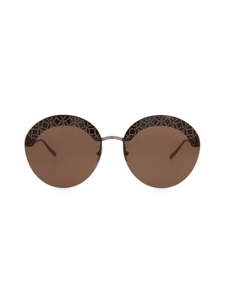

Овальные солнцезащитные очки с заклепками 61MM Alaïa, цвет Ruthenium
