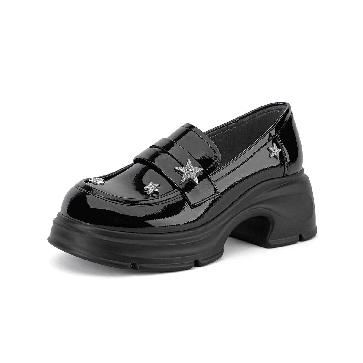 

Лоферы женские Gemeiq, цвет Black (Slip-on style, heel height 6.5cm)