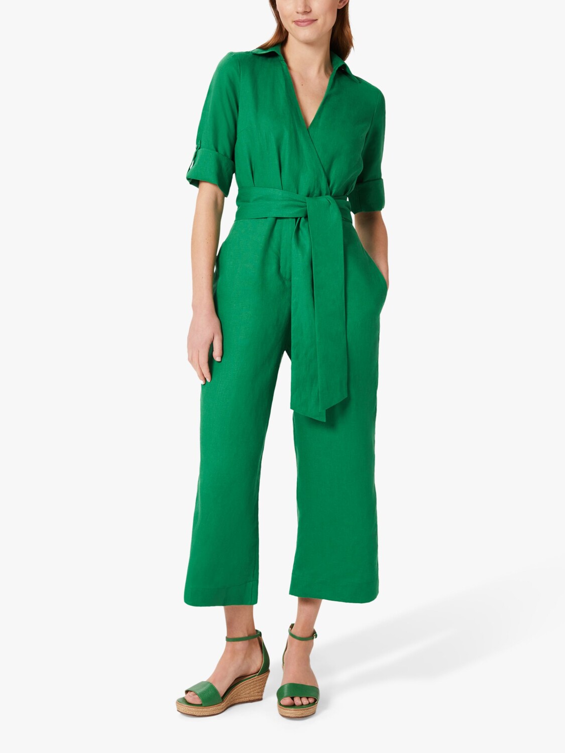 

Льняной комбинезон Hobbs Tazmin, цвет Amazon Green