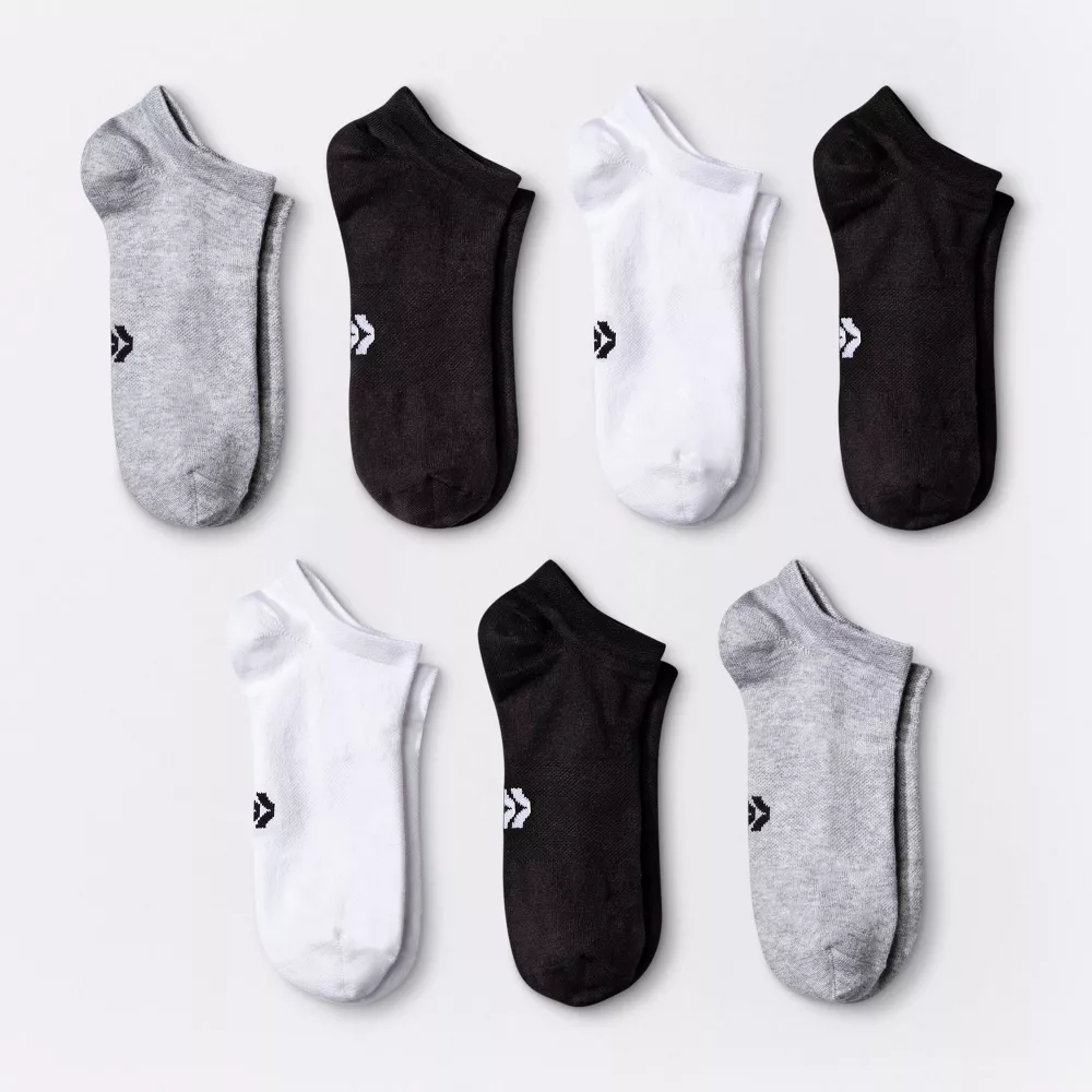 

Женские легкие спортивные носки Active Mesh 6+1 бонусный набор без показа - All In Motion, цвет White/Heather Gray/Black