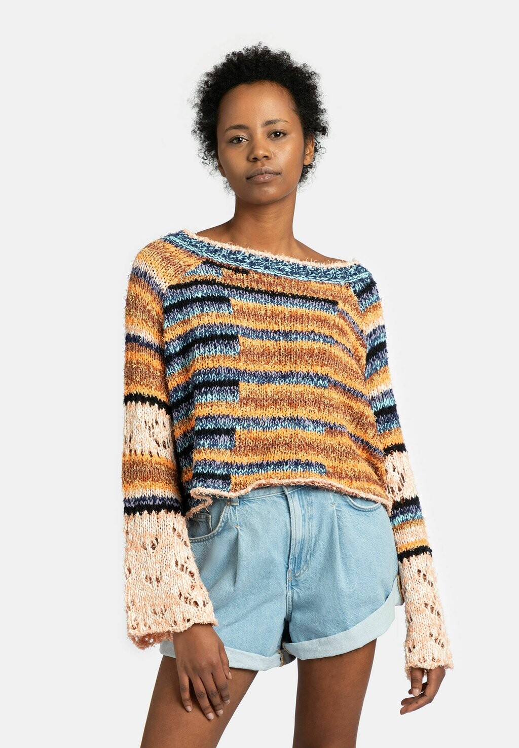 

Вязаный свитер Free People, синий