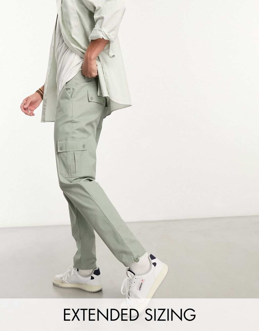 

Зеленые зауженные брюки карго ASOS DESIGN, Зеленый