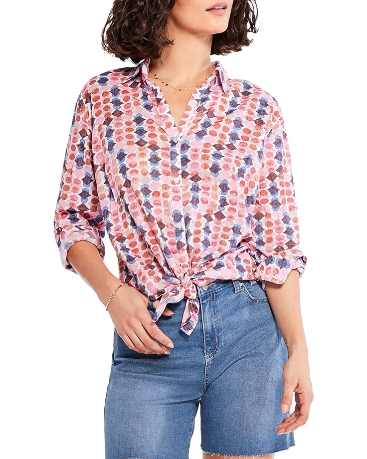 

Рубашка NIC+ZOE Geo Dots Boyfriend Shirt, розовый