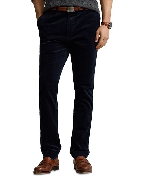 

Вельветовые брюки узкого кроя стрейч Polo Ralph Lauren, цвет Blue