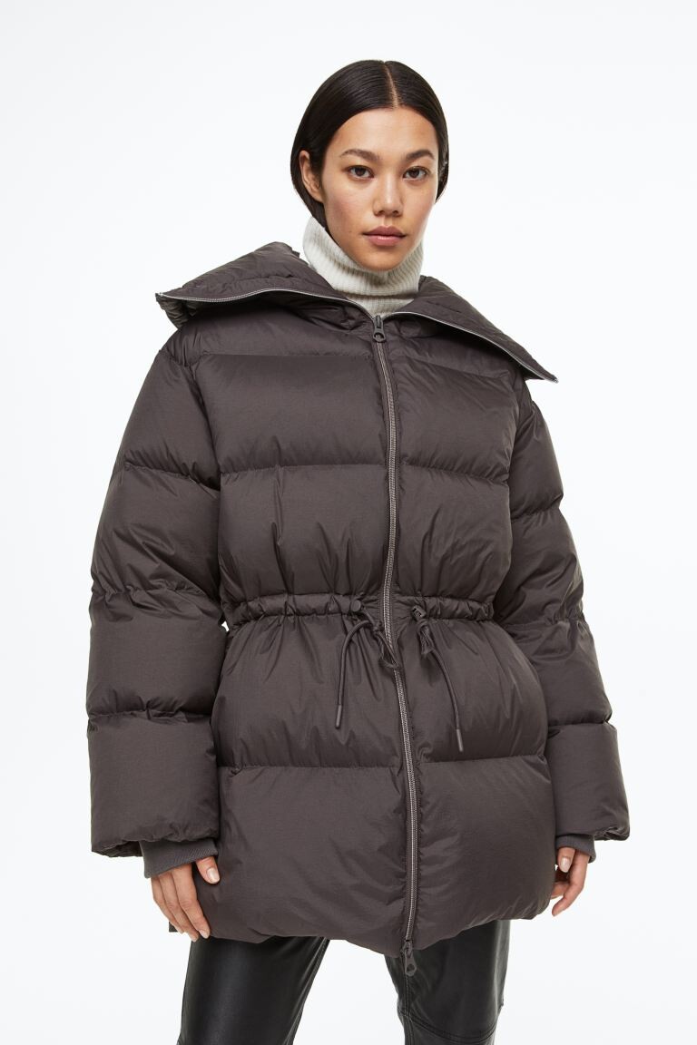 

Пуховик оверсайз H&M, темно-серый