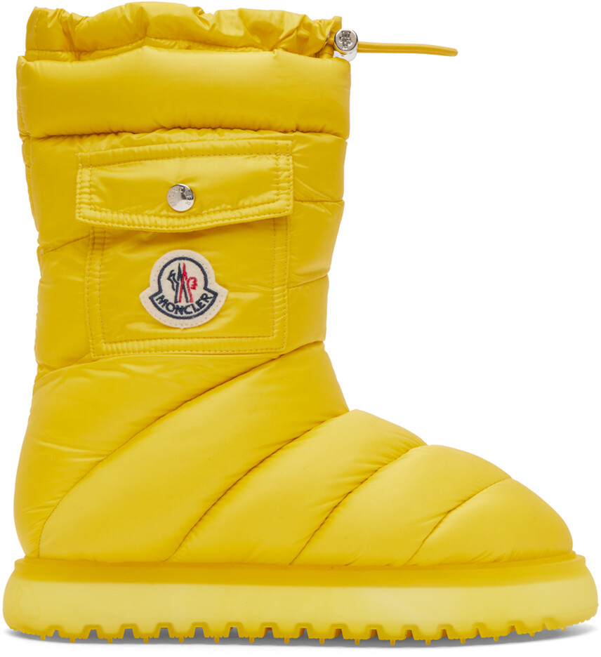 

Желтые пуховые ботинки Gaia с карманом Moncler, Желтый