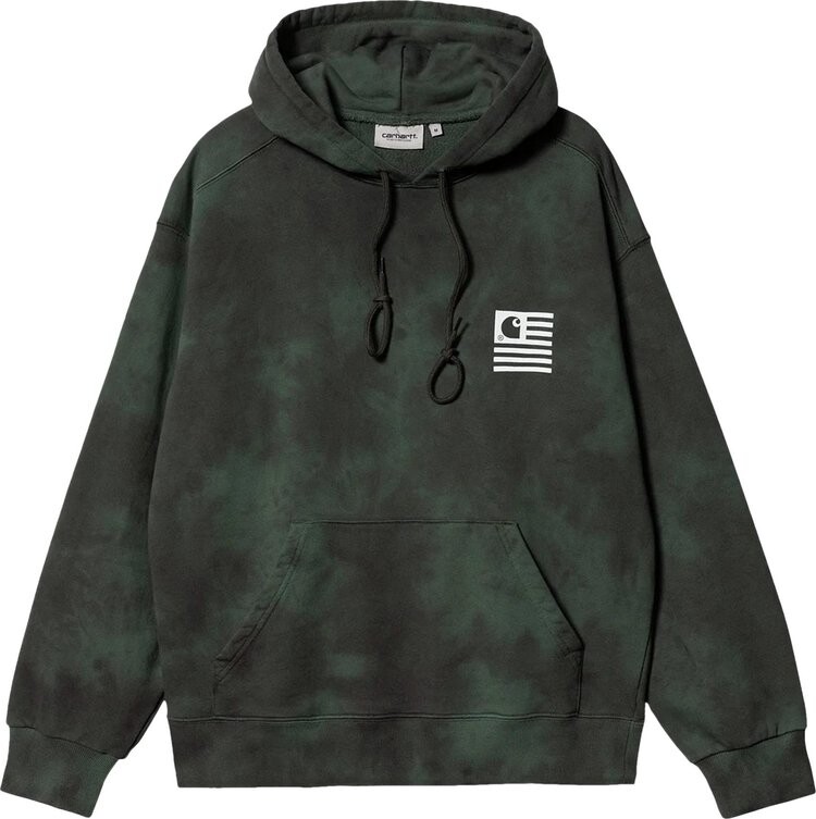 

Толстовка Carhartt WIP Hooded Chromo Sweatshirt 'Treehouse Chromo/White', зеленый