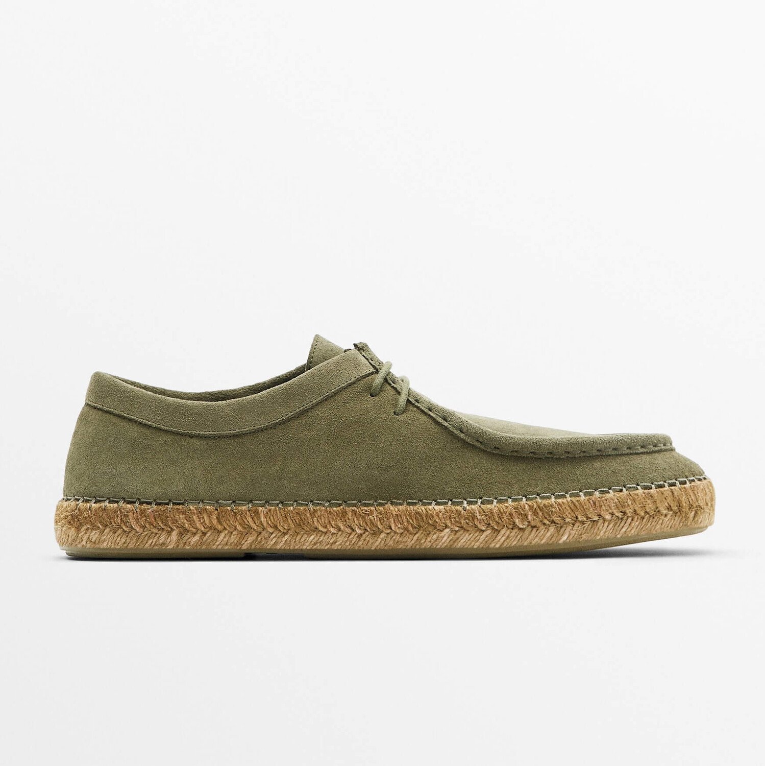 

Эспадрильи Massimo Dutti Green Split Suede Jute, зеленый