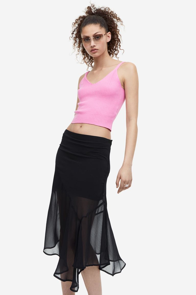 цена Асимметричная юбка из крепа H&M, черный