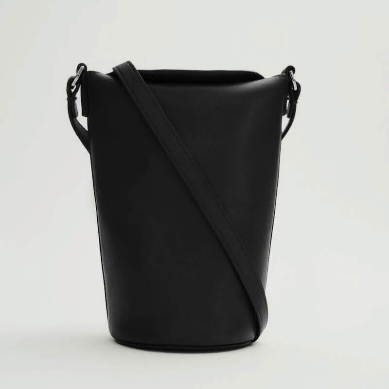 

Мини-сумка через плечо Massimo Dutti Vertical Nappa Leather, черный