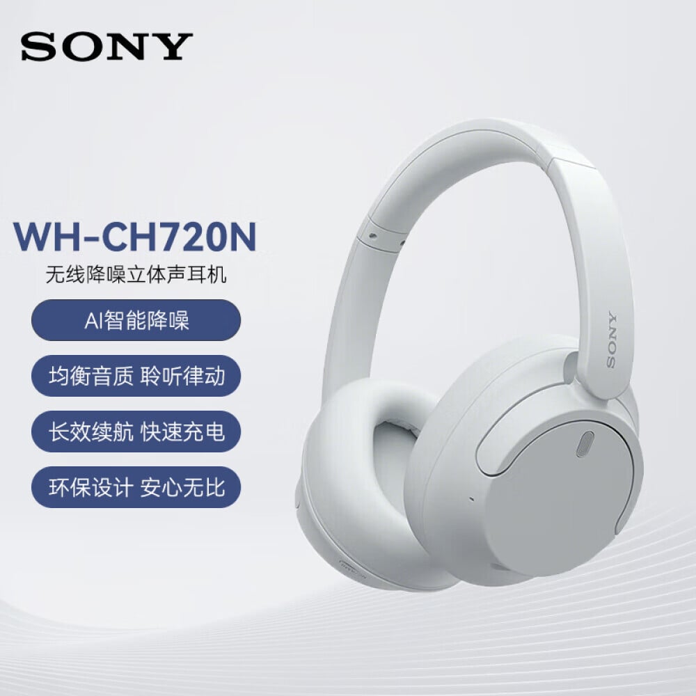 

Стереогарнитура Sony WH-CH720N беспроводная с шумоподавлением, белого цвета