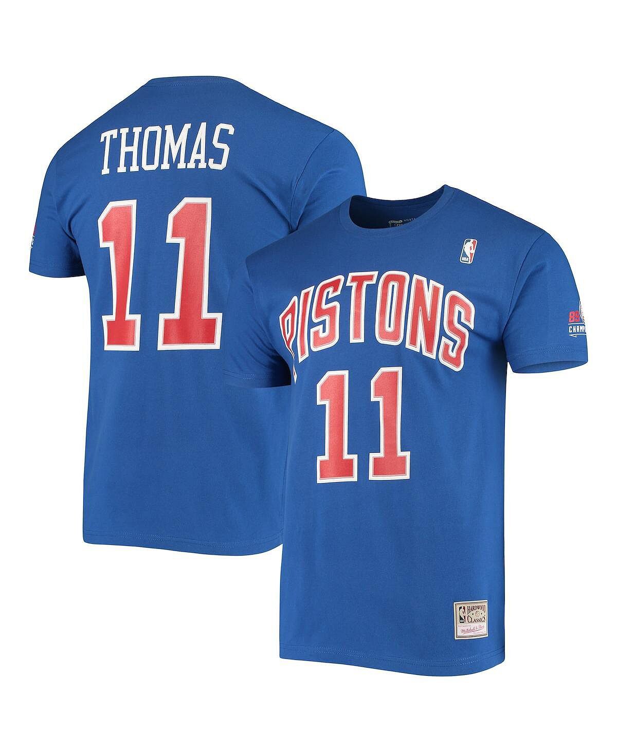 

Мужская футболка isiah thomas blue detroit pistons hardwood classics со стежком с именем и номером Mitchell & Ness, синий