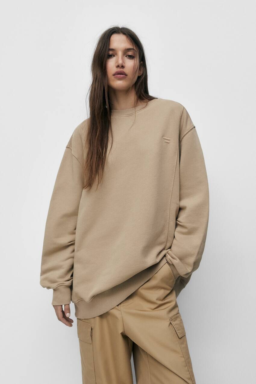 

Толстовка с круглым вырезом — лимитированная серия Pull&Bear, бежевый