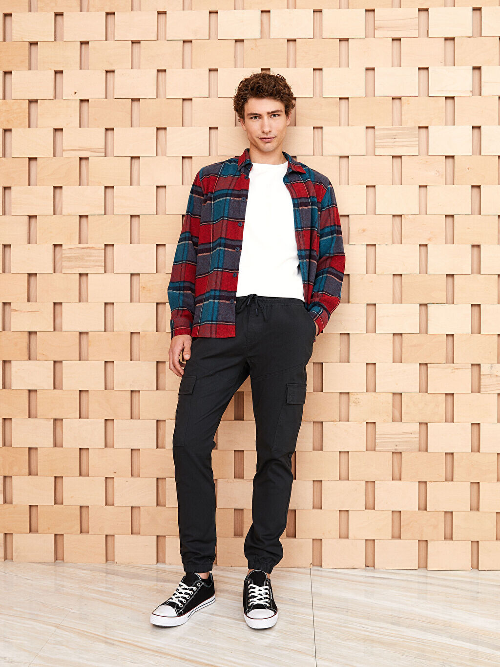 

Мужские брюки карго Slim Fit из габардина Xside, Черный