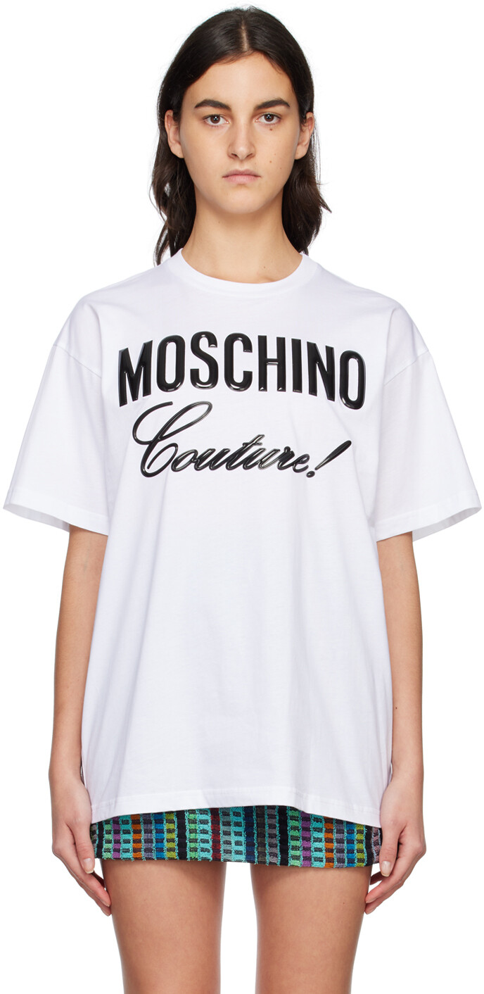 

Белая институциональная футболка Moschino