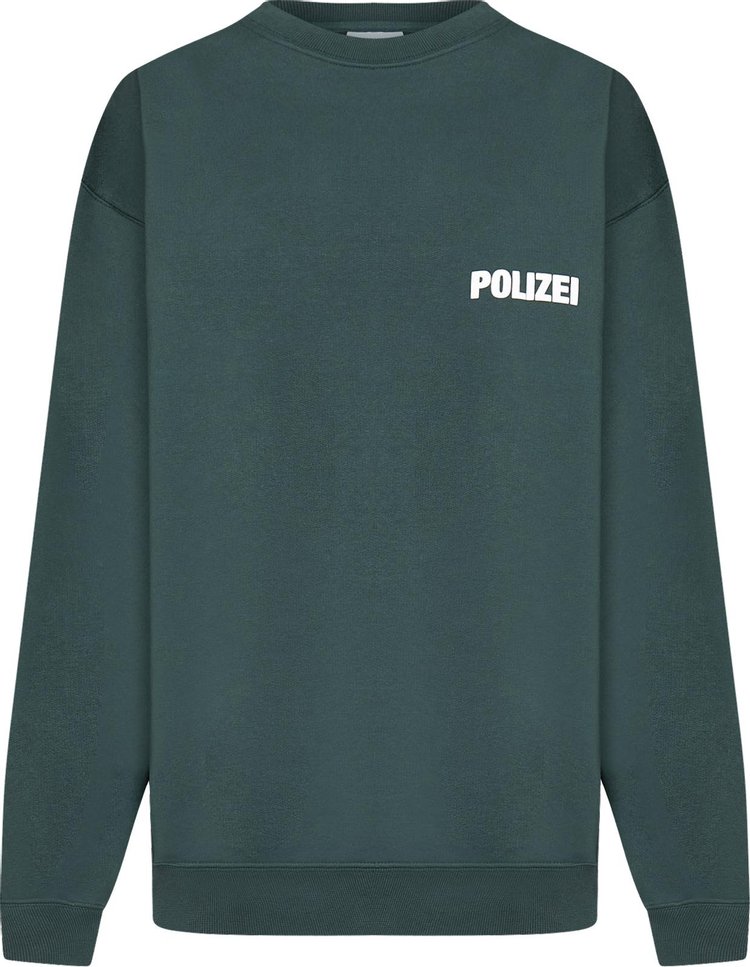 

Толстовка Vetements Polizei Sweatshirt 'Police Green', зеленый