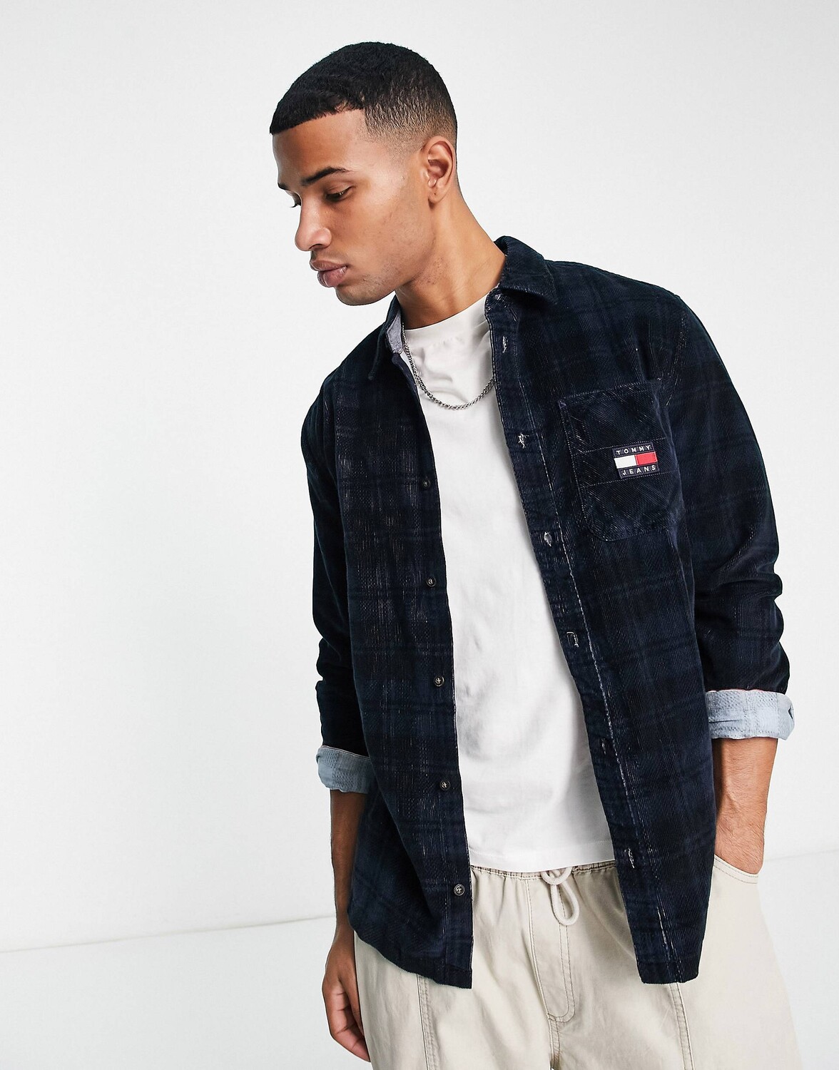 

Темно-синяя вельветовая рубашка в клетку Tommy Jeans