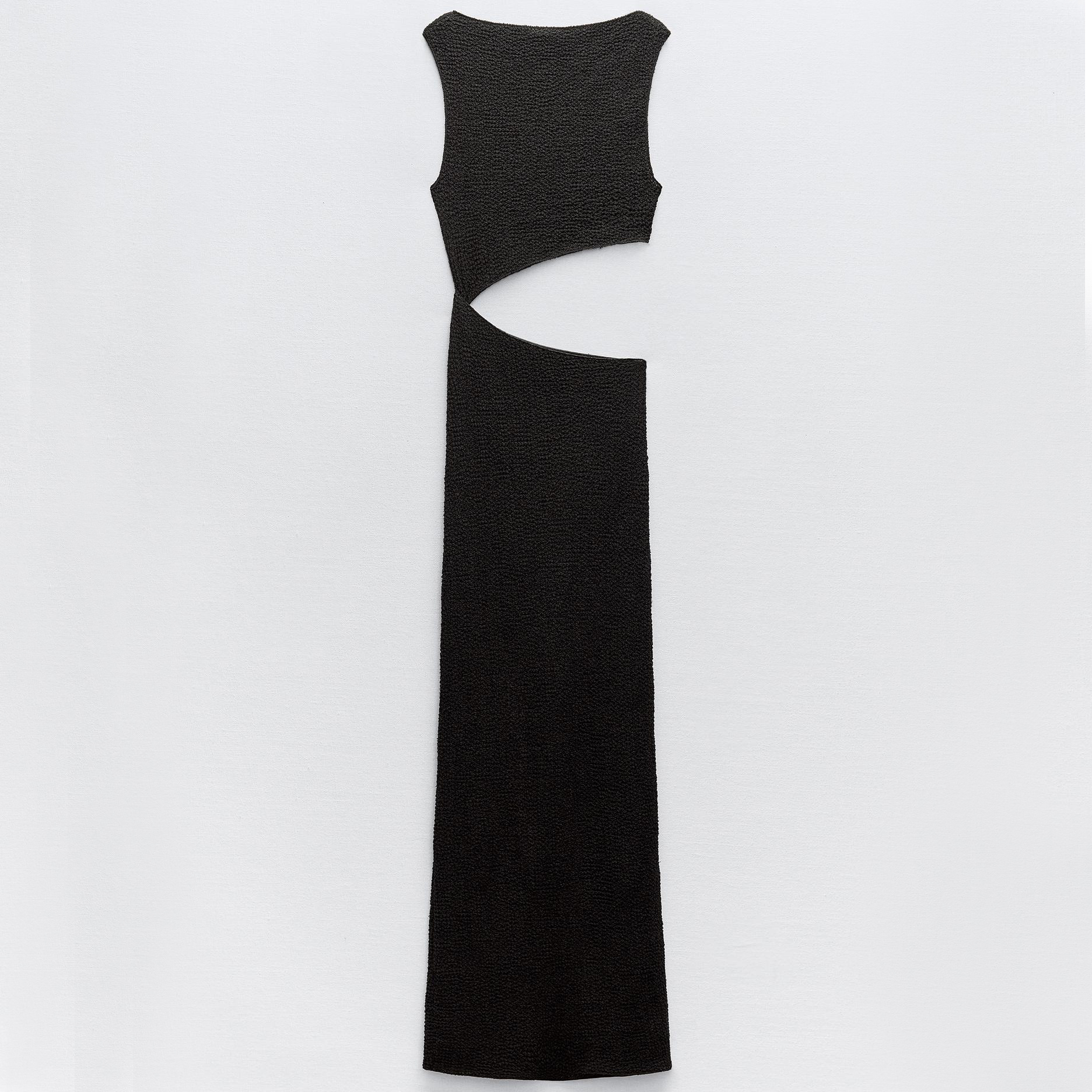 Платье Zara Long With Cut-out Detail, черный платье длинное без рукавов с графическим принтом l другие