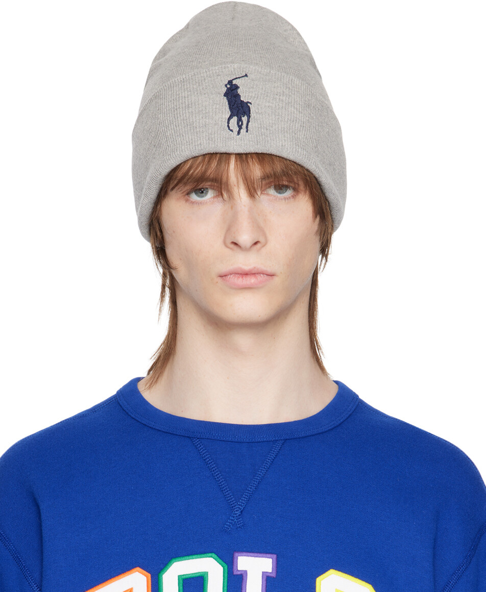 

Серая шапка с большим пони Polo Ralph Lauren