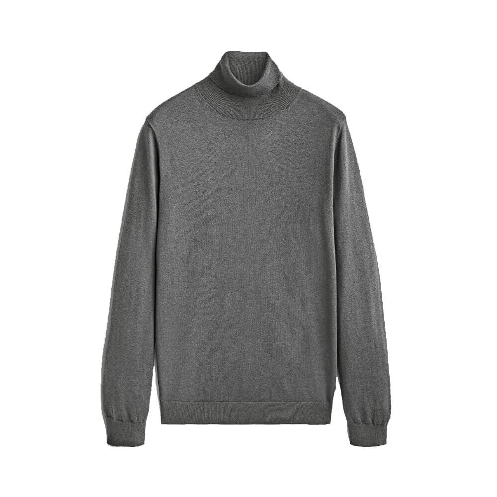 

Свитер Massimo Dutti High Neck Cotton, Cashmere And Silk, антрацитово-серый