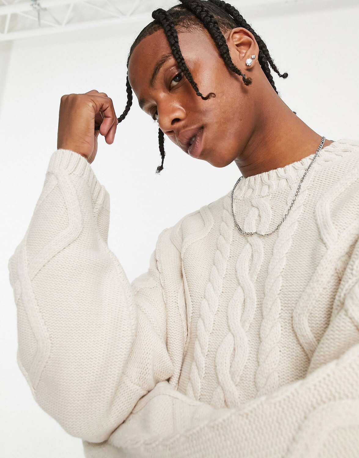 

Светло-коричневый джемпер с косами и круглым вырезом ASOS DESIGN ASOS DESIGN