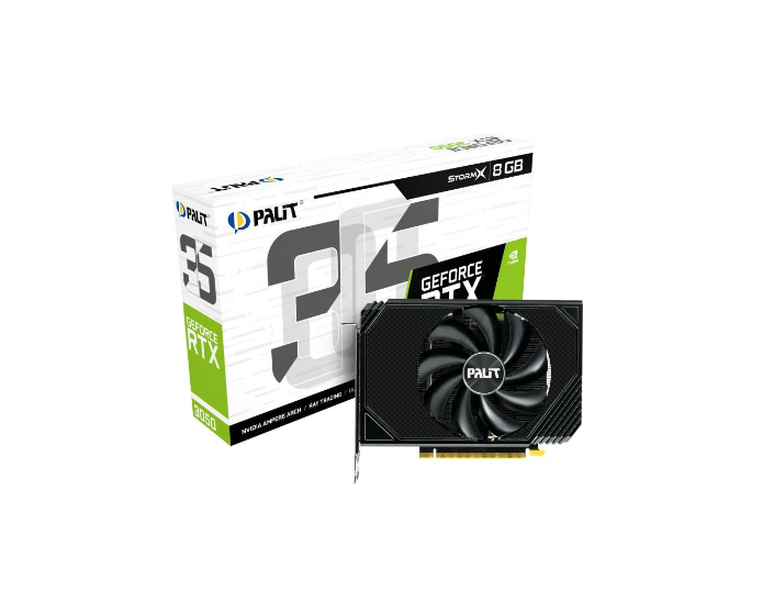 Видеокарта Palit NVIDIA GeForce RTX 3050, PA-RTX3050 STORMX, 8ГБ, GDDR6, Ret NE63050019P1-190AF - фото