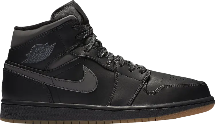 

Кроссовки Air Jordan 1 Mid Winterized Black Gum, черный