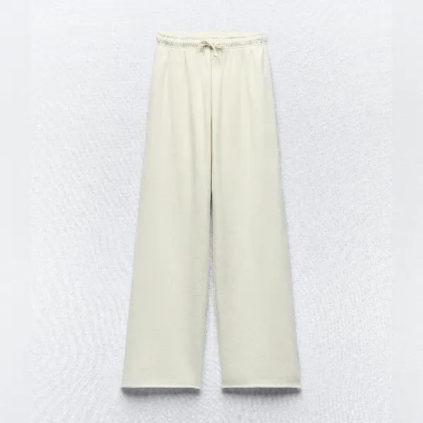 Брюки Zara Faded-effect Plush Jogger, белый