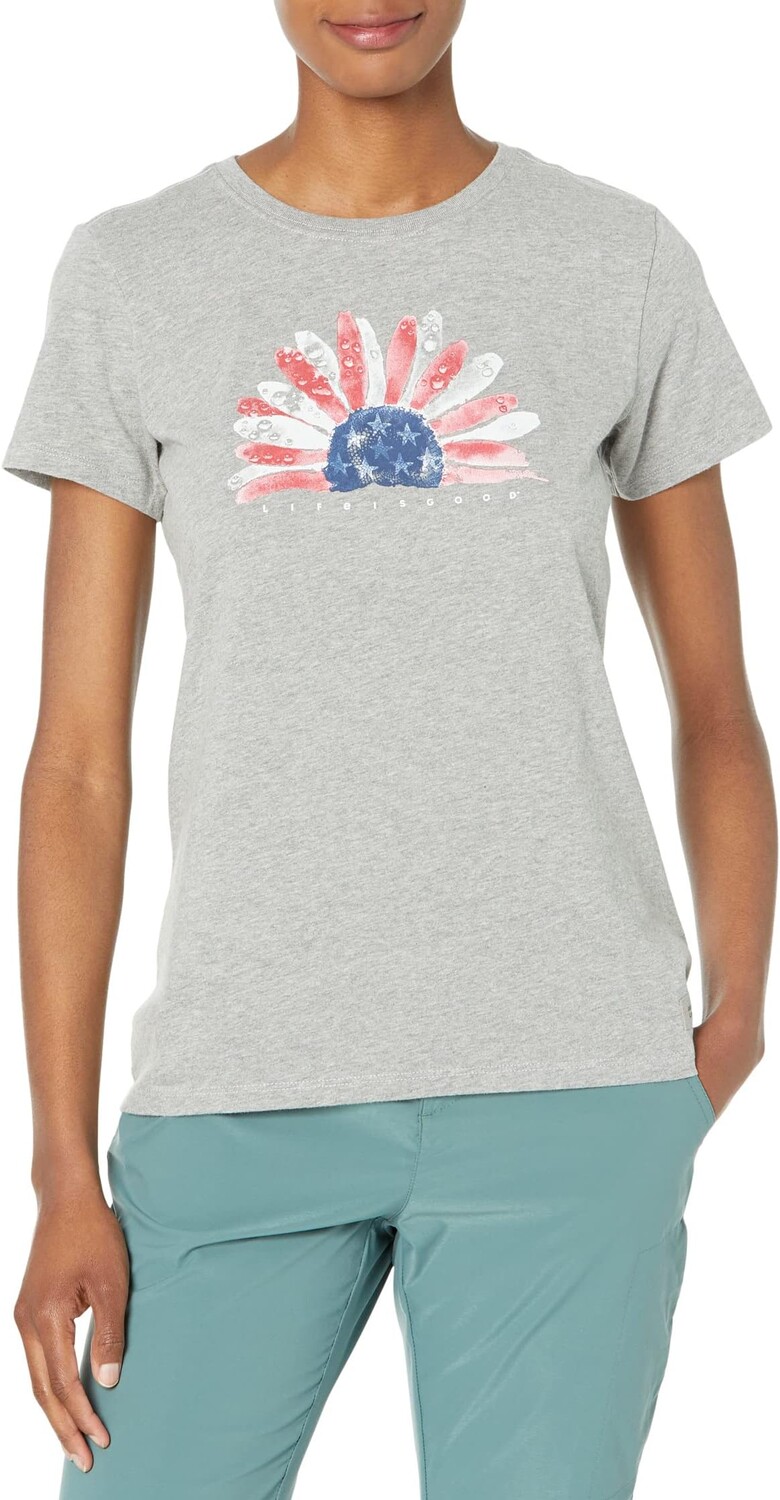 

Футболка Crusher с короткими рукавами и акварелью Daisy из США Life is Good, цвет Heather Gray