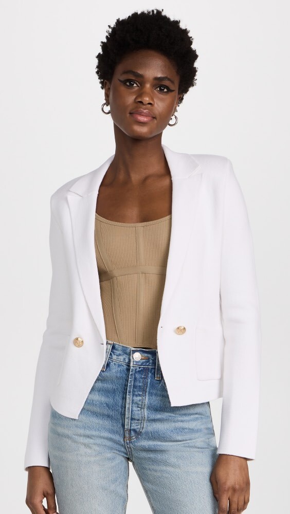 

Блейзер L'AGENCE Sofia Knit, белый