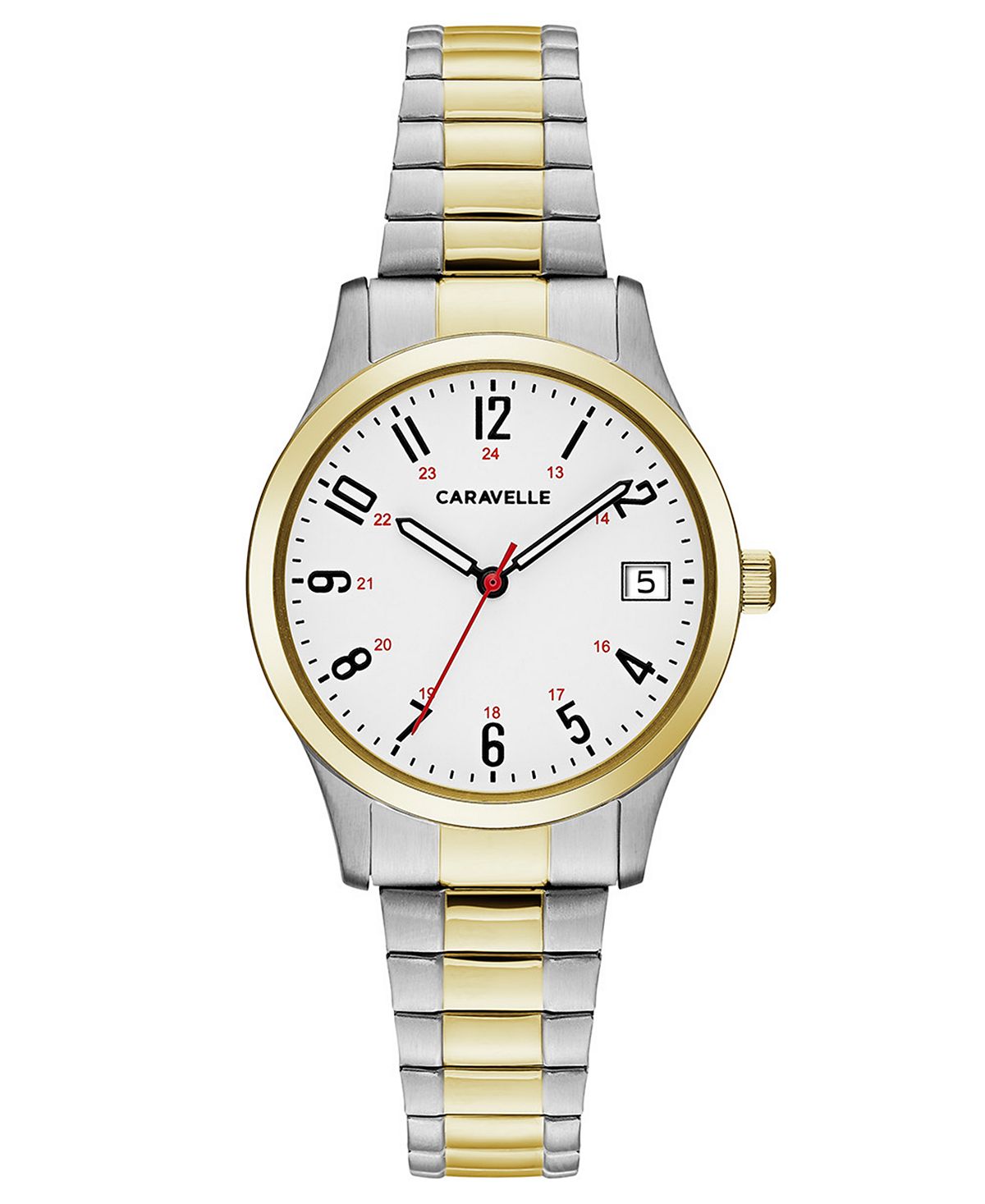 цена Женские двухцветные часы-браслет из нержавеющей стали, 30 мм Caravelle