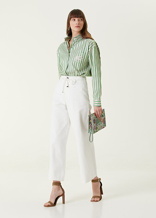 

Белые широкие джинсовые брюки Etro, Белый