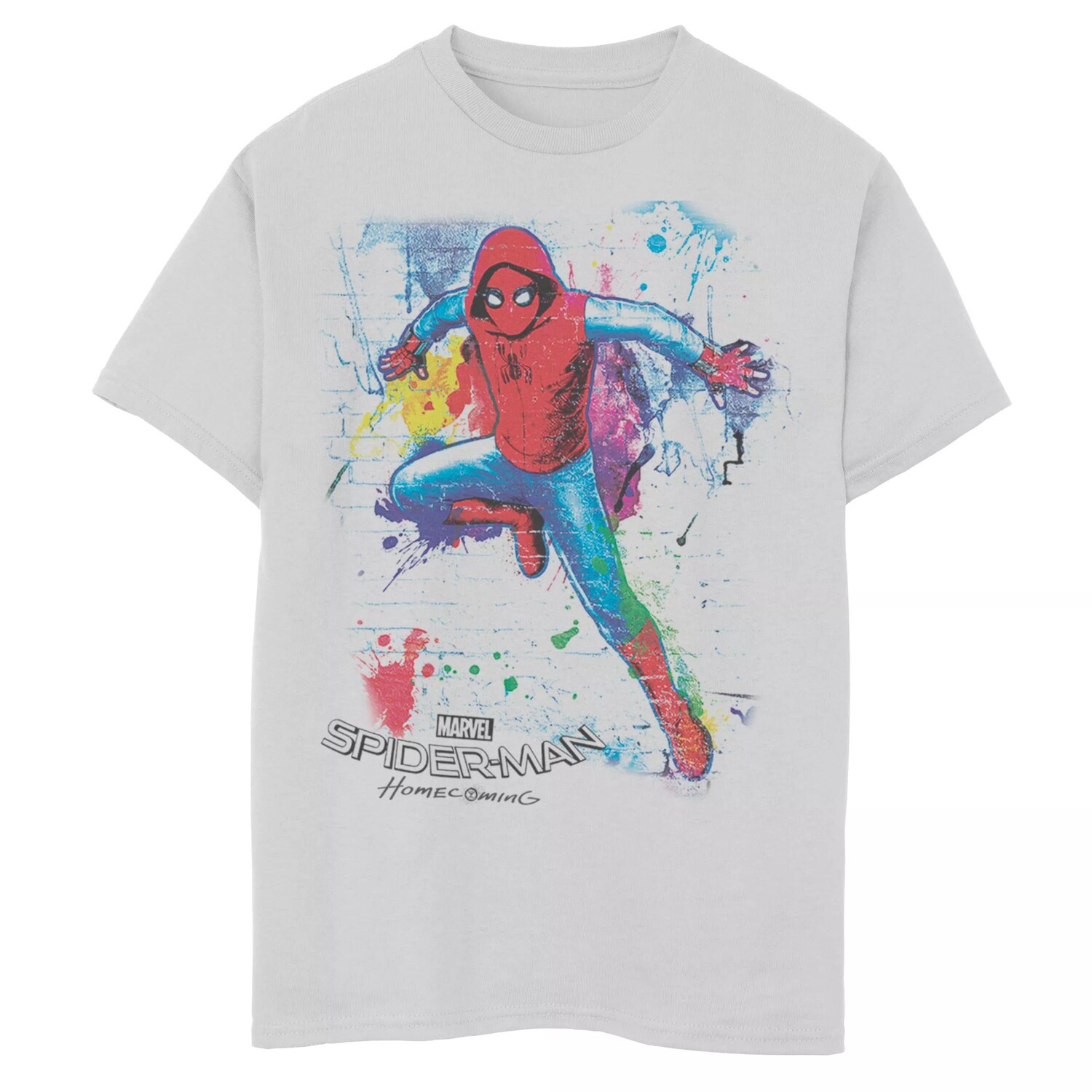 

Настенная футболка с рисунком Marvel Spider-Man для мальчиков 8–20 лет Licensed Character, белый