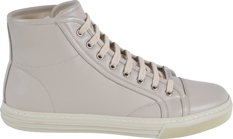 Кроссовки Gucci Leather High Mystic White, белый - фото