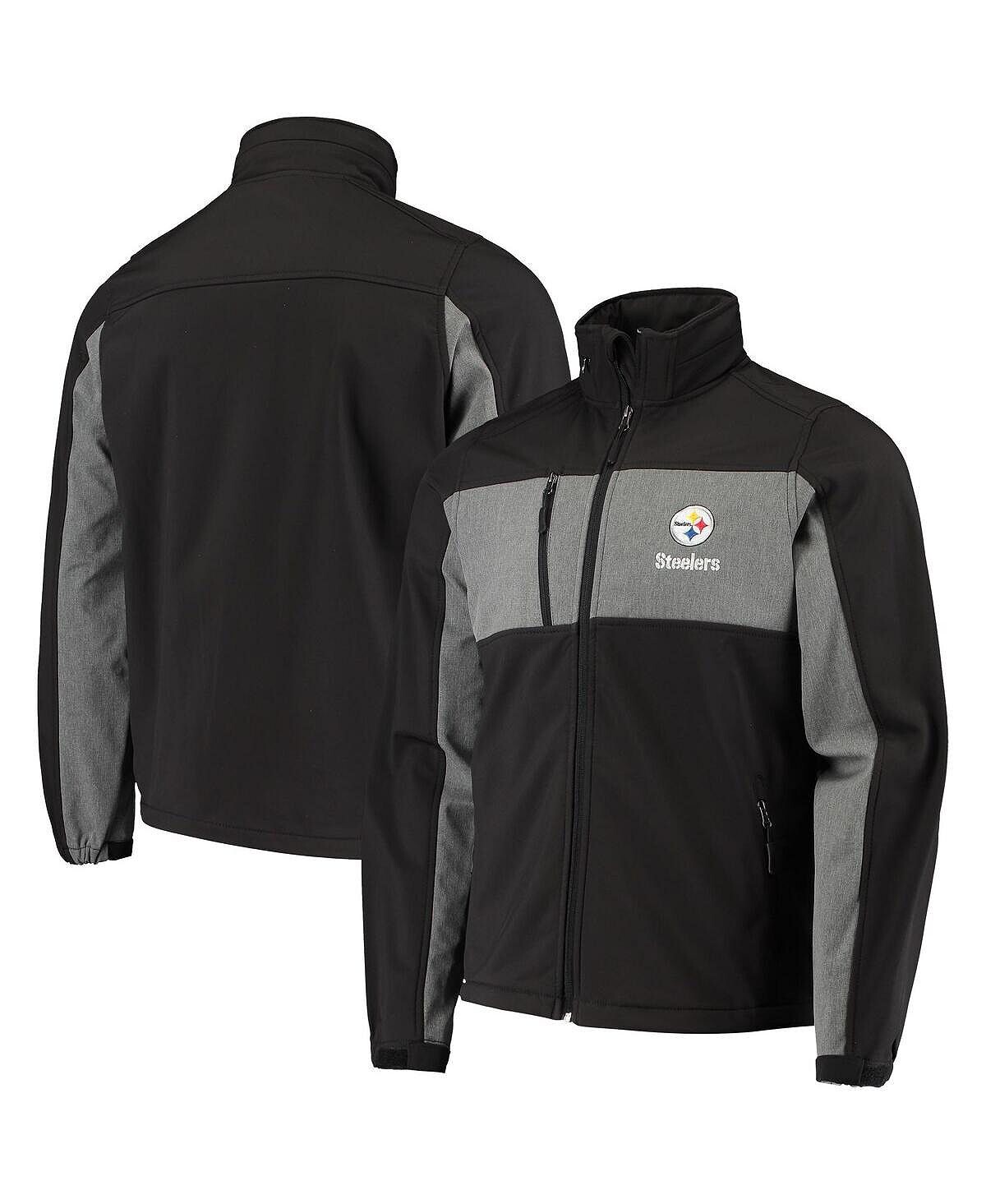 

Мужская черная куртка pittsburgh steelers circle zephyr softshell с молнией во всю длину Dunbrooke, черный