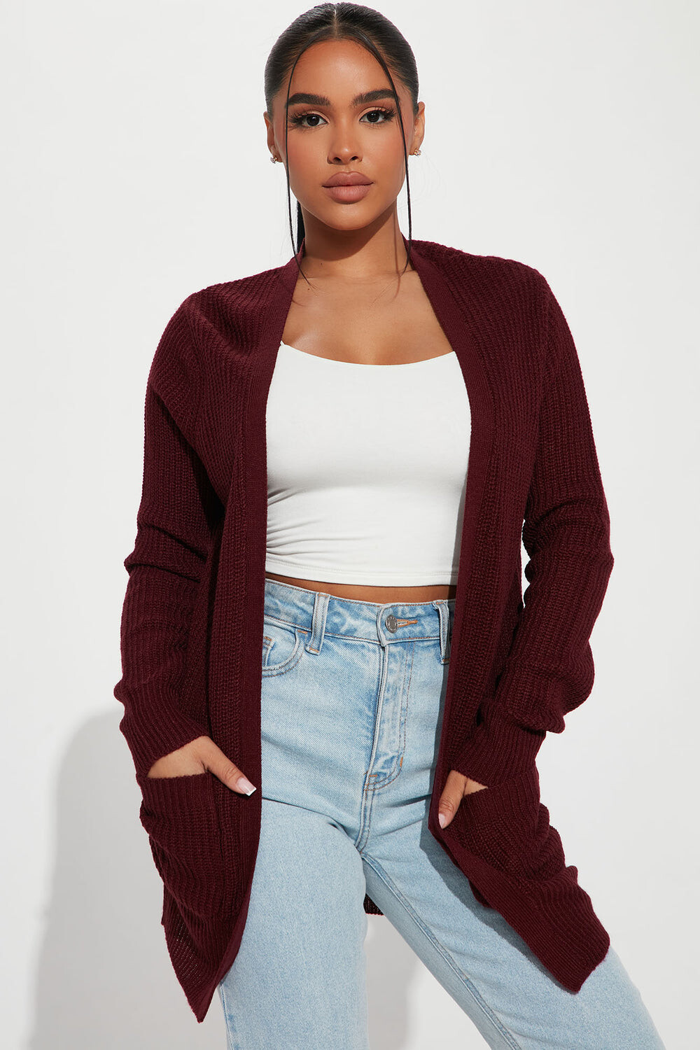 

Кардиган Fashion Nova 68840, бордовый, Красный