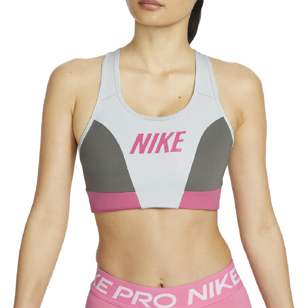 

Топ Nike DF Swoosh Logo CB, серый/розовый/белый