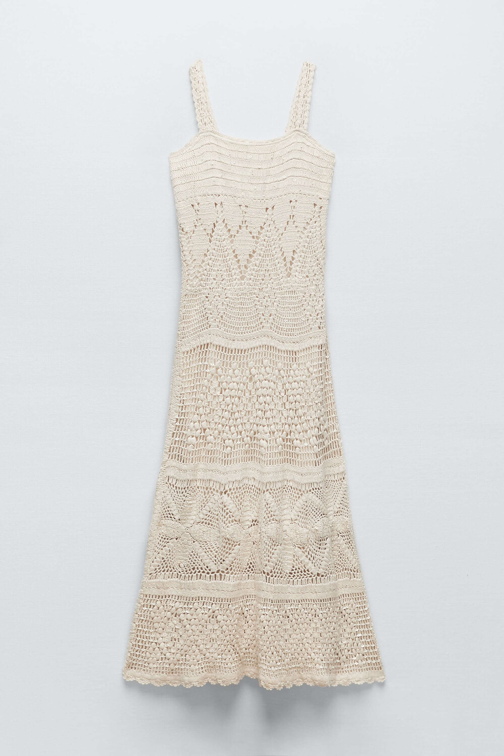 

Платье Zara Knit Crochet, экрю
