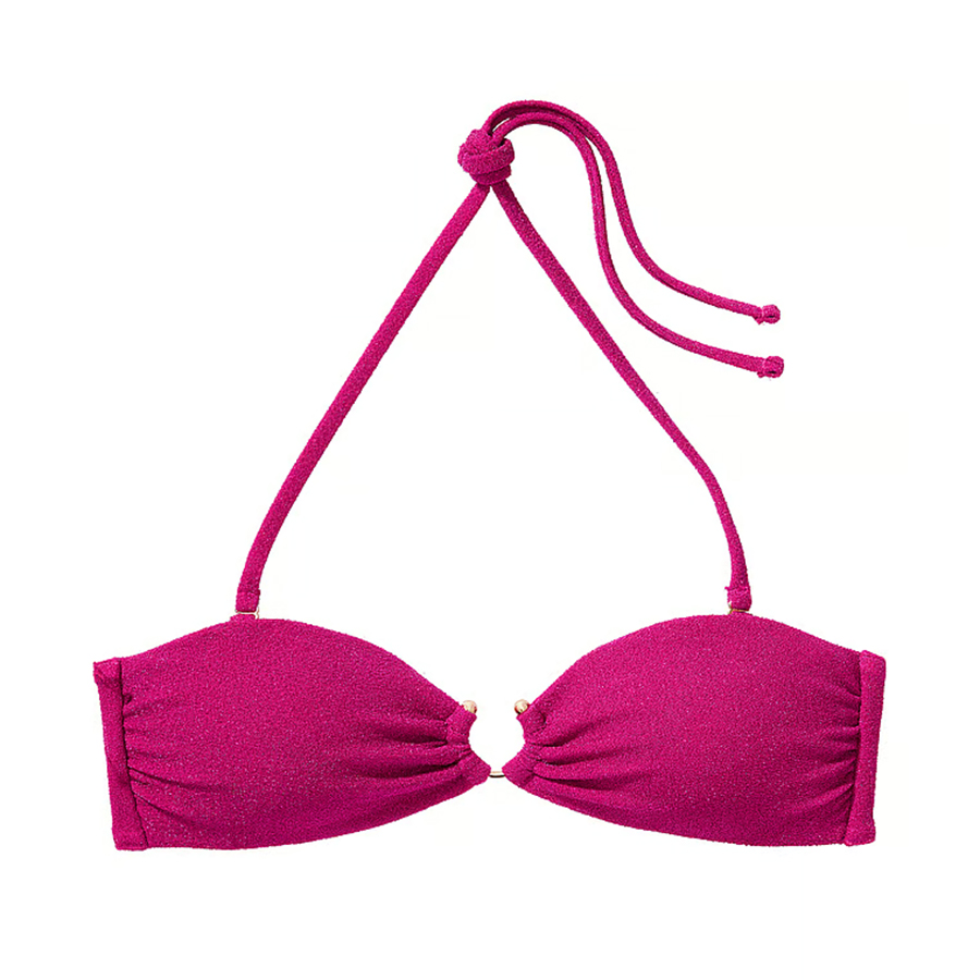 Топ бикини Victoria's Secret Swim Shimmer Bandeau, розовый