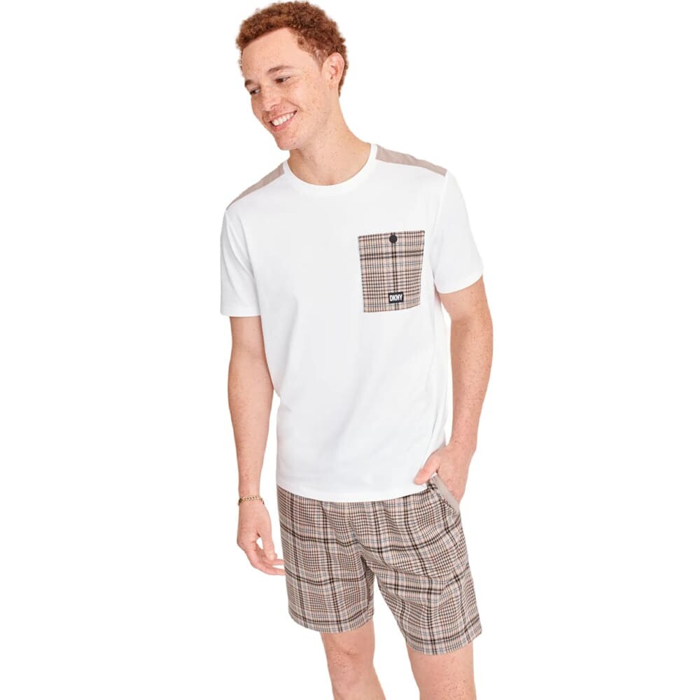 

Футболка DKNY Plaid Pocket, белый
