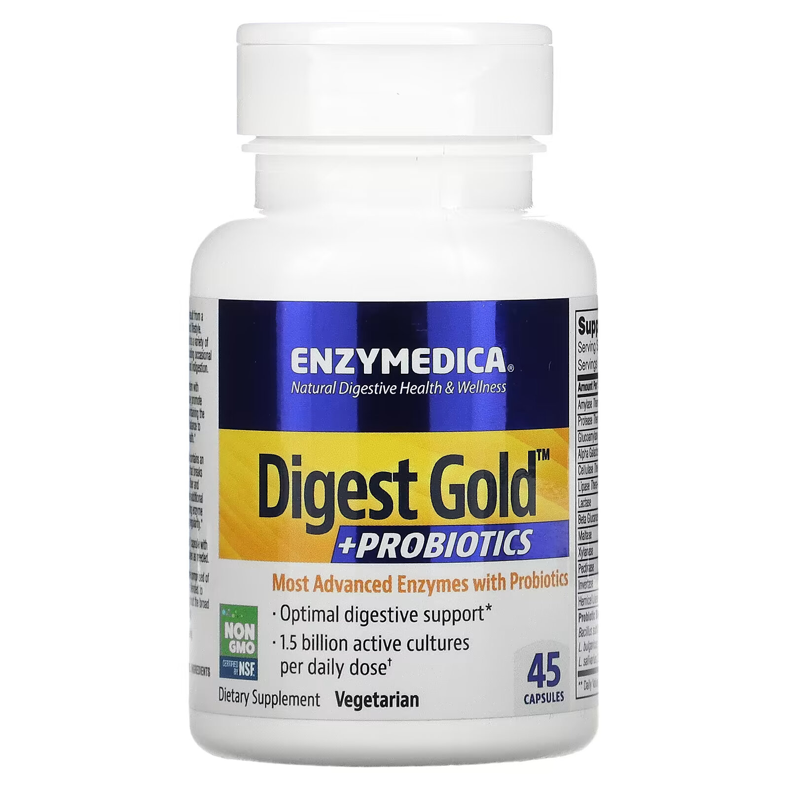 Enzymedica, Digest Gold + пробиотики, 45 капсул enzymedica repair gold 60 капсул