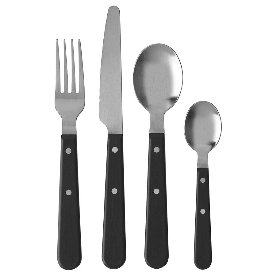 

Столовый набор Ikea Livnara, 24 предмета, черный