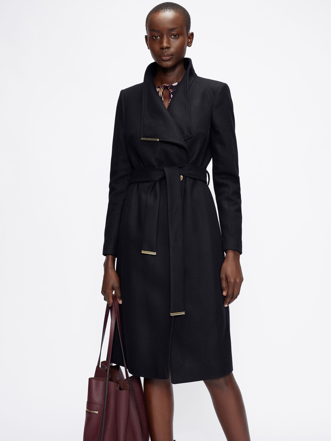 

Пальто с завязками и завязками Ted Baker Rose, черный