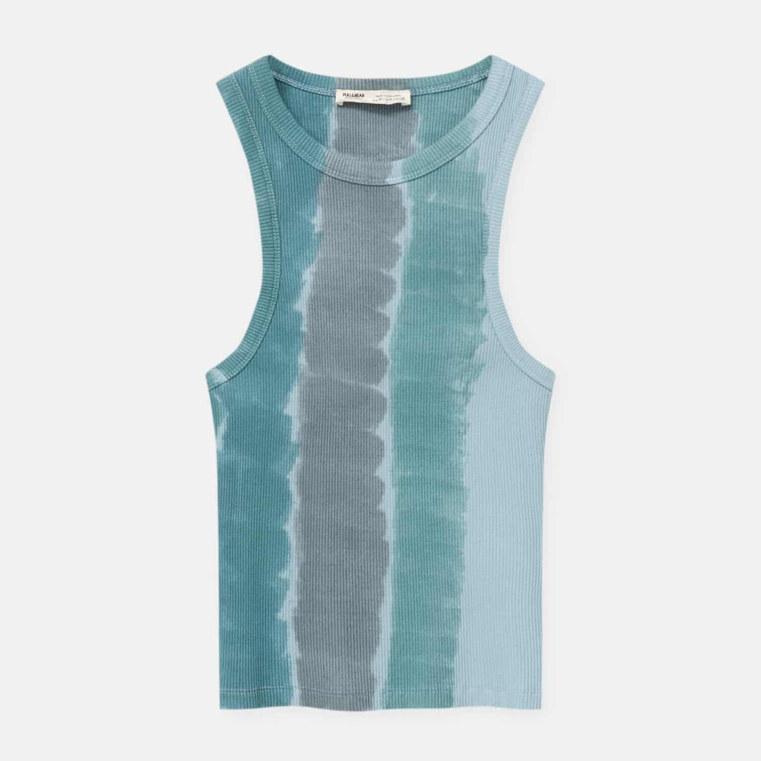 

Топ Pull&Bear Tie-dye Ribbed, зеленый