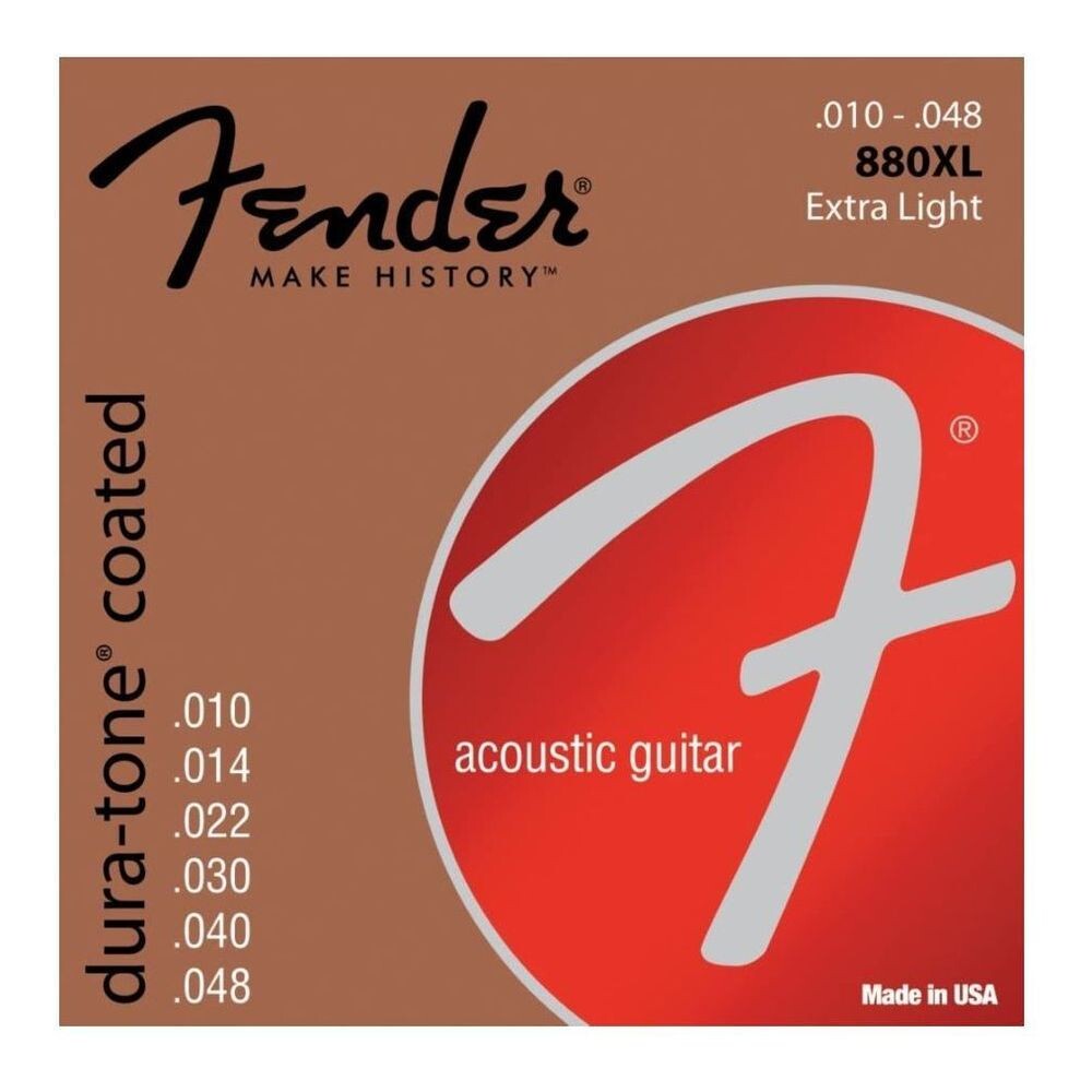 

Струны Fender 880XL для акустической гитары с покрытием Dura-Tone (10-48 Extra Light Gauge)
