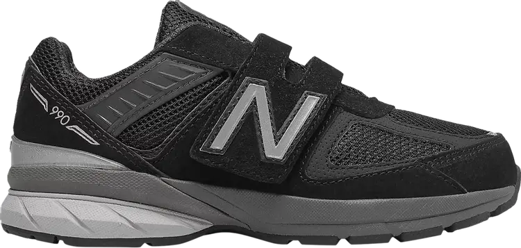 

Кроссовки New Balance 990v5 Hook and Loop Little Kid 'Black', черный