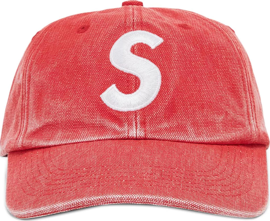 цена Бейсболка Supreme Pigment Canvas S Logo 6-Panel, красный