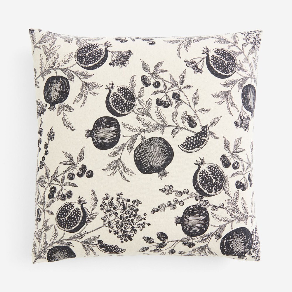 

Декоративная наволочка H&M Home Patterned Pomegranates, темно-серый